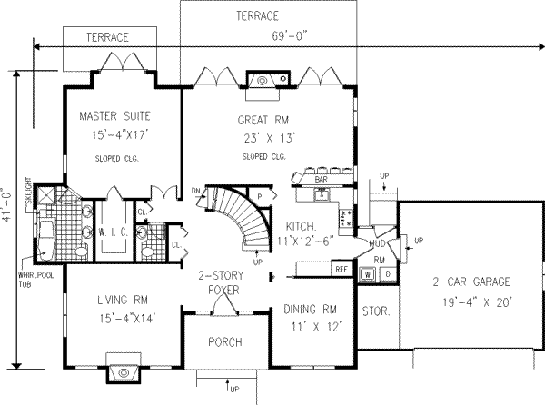Dream House Plan - Traditional Floor Plan - Main Floor Plan #3-205