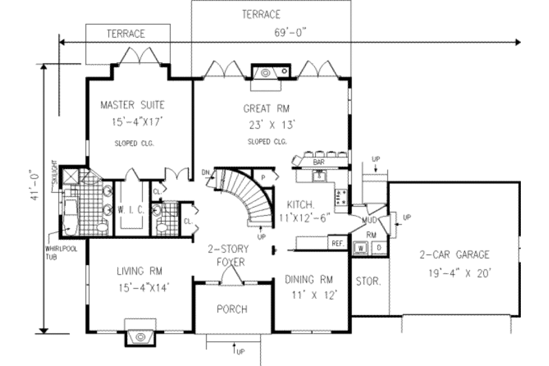 Home Plan - Floor Plan - Main Floor for Traditional House Plan #3-205 - 5 bed, 3.5 bath