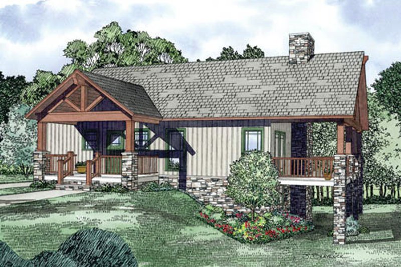 Architectural House Design - Craftsman Exterior - Front Elevation Plan #17-2399