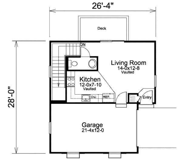 Cottage Floor Plan - Main Floor Plan #57-394
