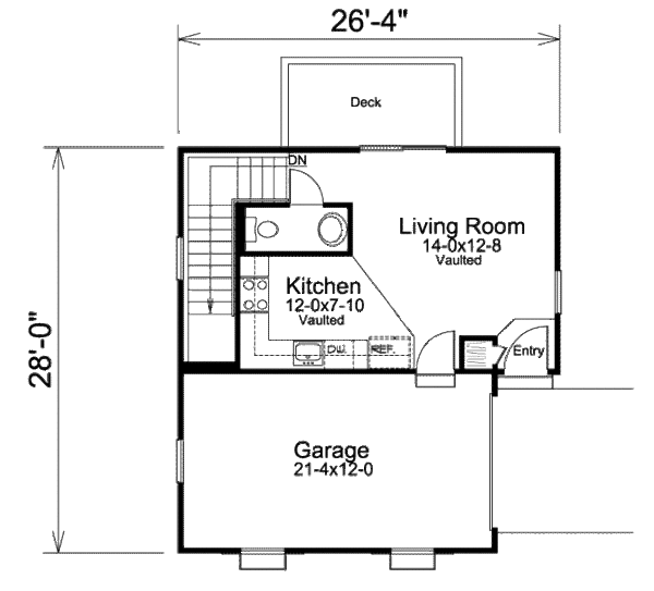 Architectural House Design - Cottage Floor Plan - Main Floor Plan #57-394