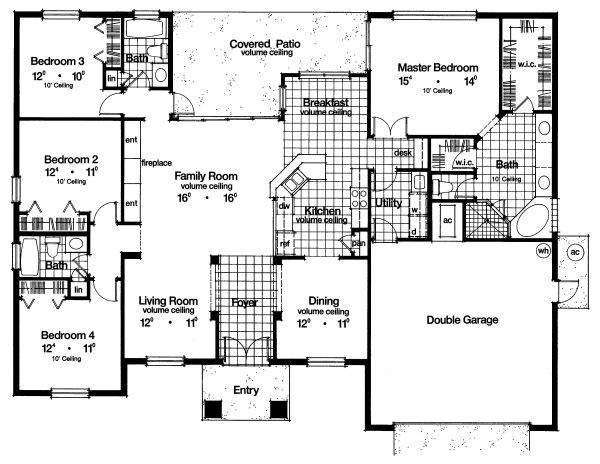 Mediterranean Floor Plan - Main Floor Plan #417-213
