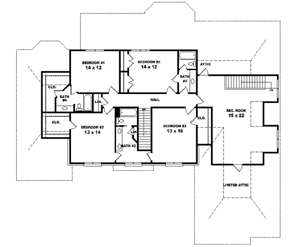 European Floor Plan - Upper Floor Plan #81-614