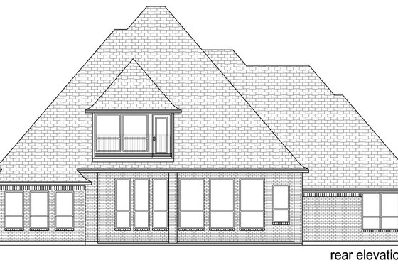 Exterior - Rear Elevation for European House Plan #84-602 - 3 bed, 4 bath