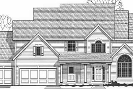 Exterior - Front Elevation for Traditional House Plan #67-593 - 4 bed, 3.5 bath