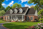 Colonial Style House Plan - 4 Beds 2.5 Baths 2603 Sq/Ft Plan #17-2068 Exterior 