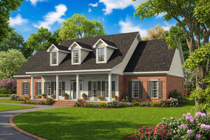 Exterior - Front Elevation 3 for Colonial House Plan #17-2068 - 4 bed, 2.5 bath