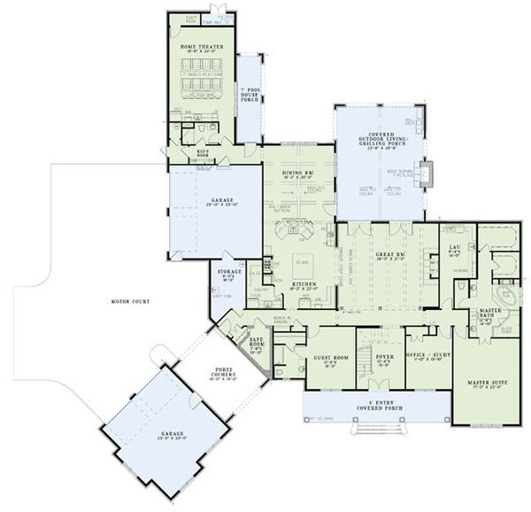 Home Plan - European Floor Plan - Main Floor Plan #17-2507