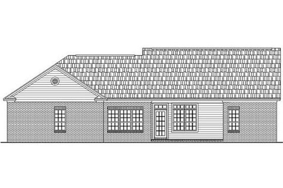 Exterior - Rear Elevation for Ranch House Plan #21-143 - 3 bed, 2 bath