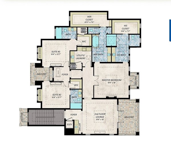 Contemporary Floor Plan - Upper Floor Plan #548-61