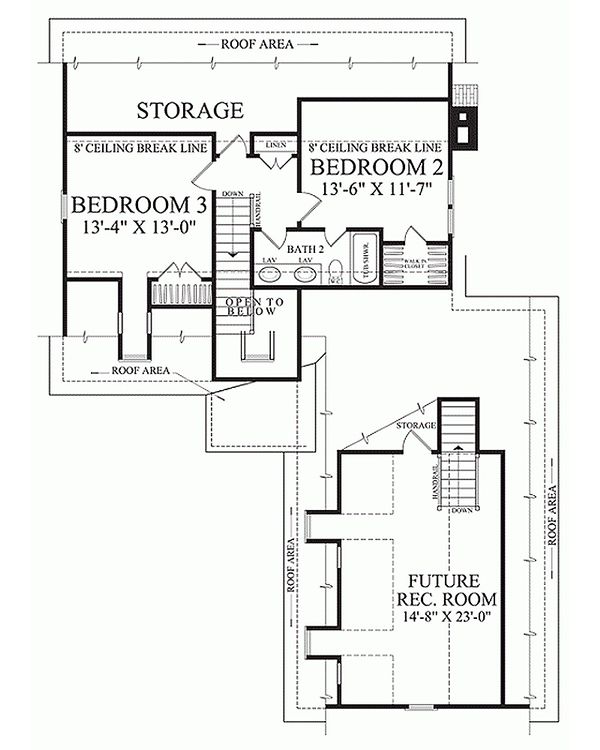 Home Plan - Southern Floor Plan - Upper Floor Plan #137-121