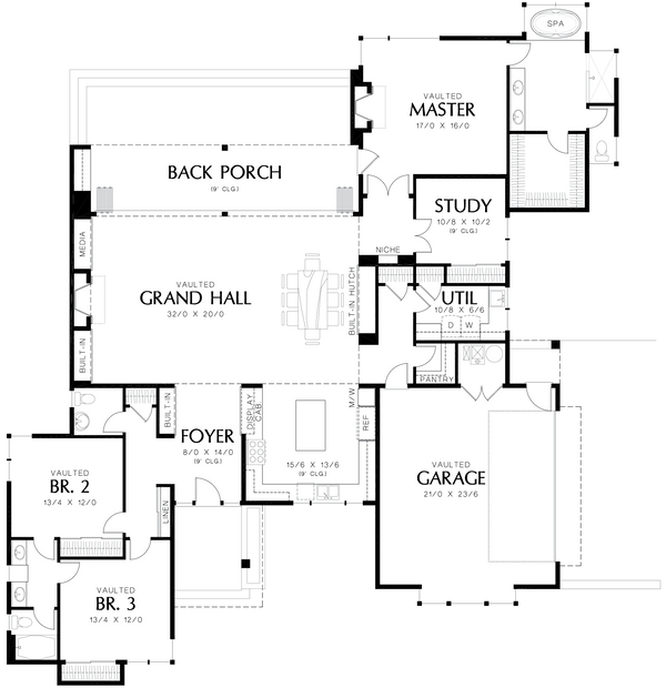 Dream House Plan - Modern Floor Plan - Main Floor Plan #48-497