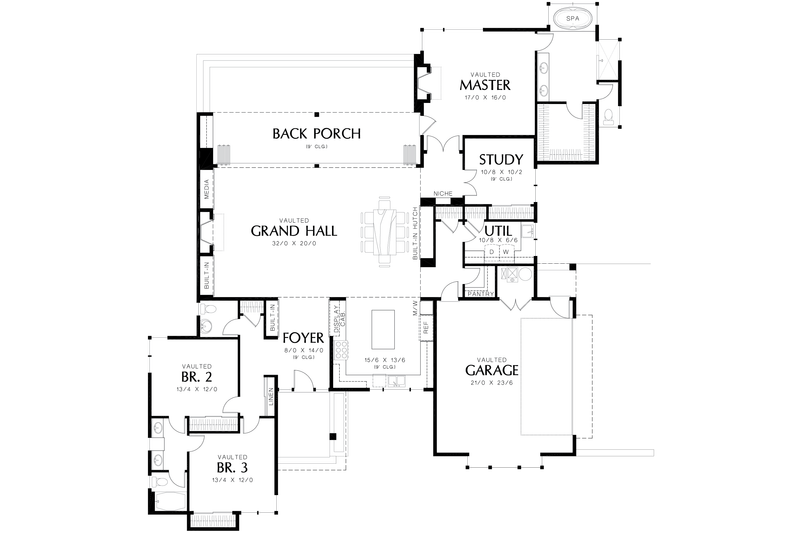 Dream House Plan - Floor Plan - Main Floor for Modern House Plan #48-497 - 3 bed, 2.5 bath