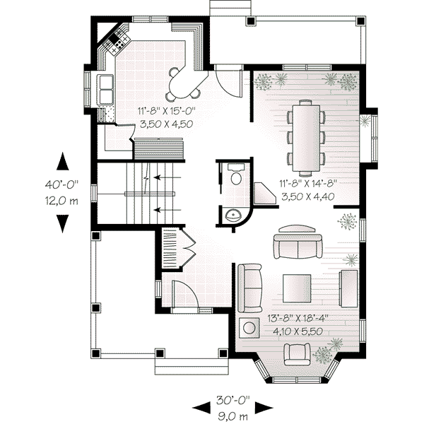 Country Floor Plan - Main Floor Plan #23-551