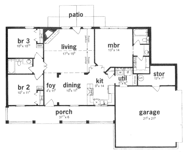 Country Floor Plan - Main Floor Plan #36-306