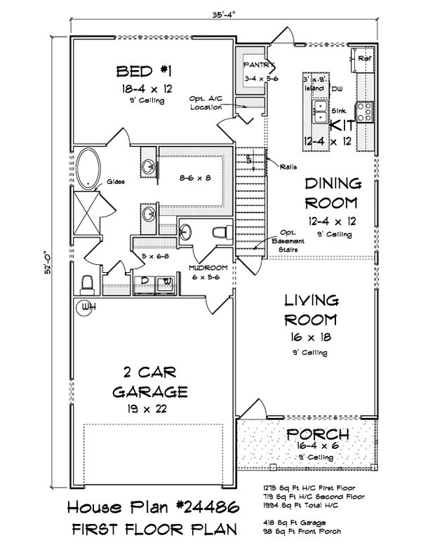 Home Plan - Cottage Floor Plan - Main Floor Plan #513-2279