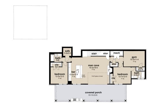 Floor Plan - Lower Floor for Contemporary House Plan #120-293 - 3 bed, 3 bath
