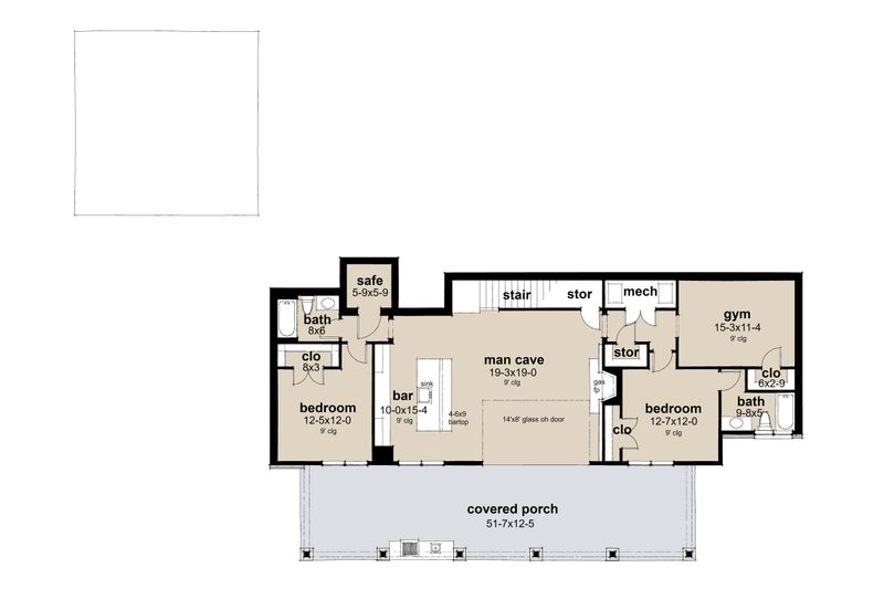 House Blueprint - Floor Plan - Lower Floor for Contemporary House Plan #120-293 - 3 bed, 3 bath