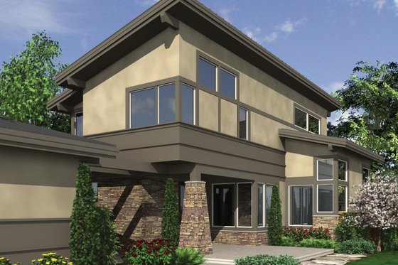 Exterior - Rear Elevation for Modern House Plan #48-574 - 3 bed, 2.5 bath