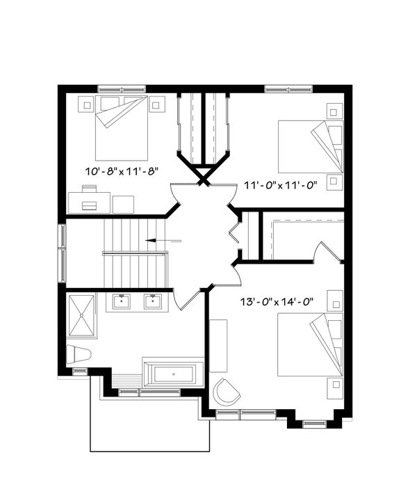 Home Plan - Contemporary Floor Plan - Upper Floor Plan #23-2307