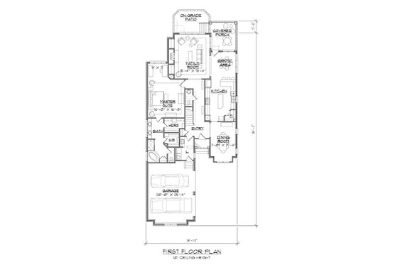 Floor Plan - Main Floor for Traditional House Plan #1054-74 - 3 bed, 2.5 bath