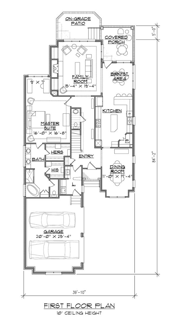 Traditional Floor Plan - Main Floor Plan #1054-74