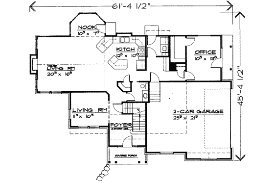 Floor Plan - Main Floor for Traditional House Plan #308-120 - 4 bed, 2.5 bath
