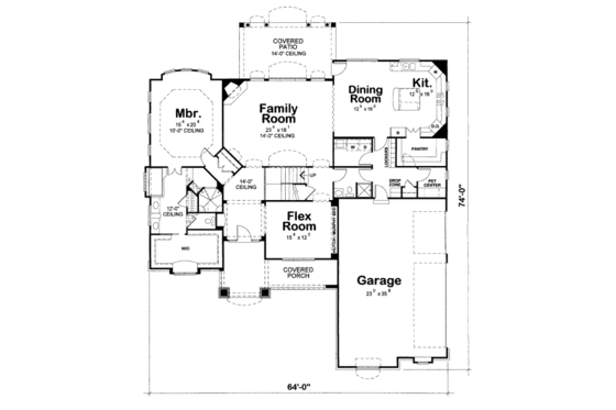 Floor Plan - Main Floor for Country House Plan #20-2133 - 4 bed, 4 bath