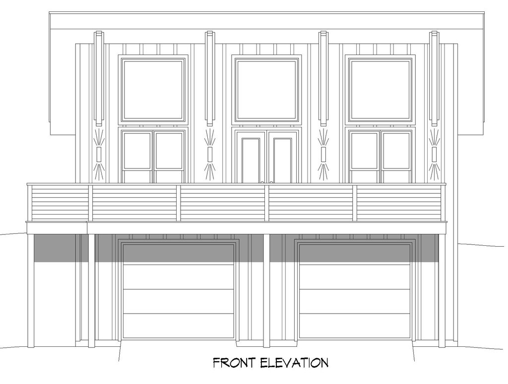 Contemporary Style House Plan - 1 Beds 2 Baths 1000 Sq/Ft Plan #932-944
