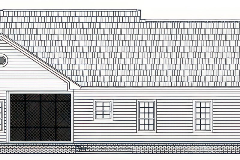 House Blueprint - Exterior - Rear Elevation for Country House Plan #21-642 - 3 bed, 2.5 bath