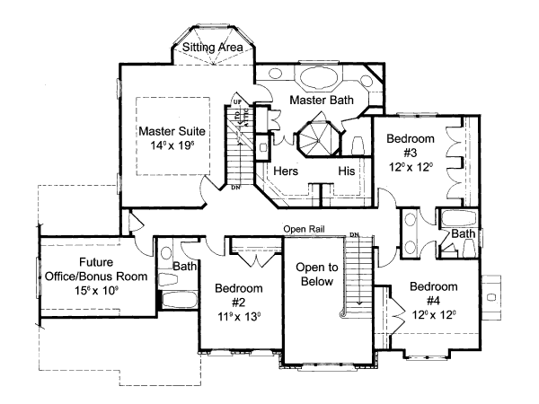 European Floor Plan - Upper Floor Plan #429-17