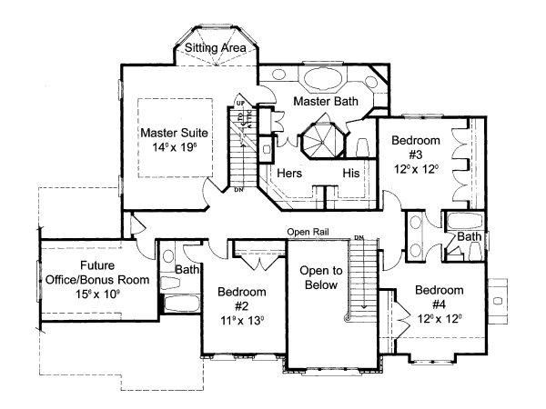 House Plan Design - European Floor Plan - Upper Floor Plan #429-17