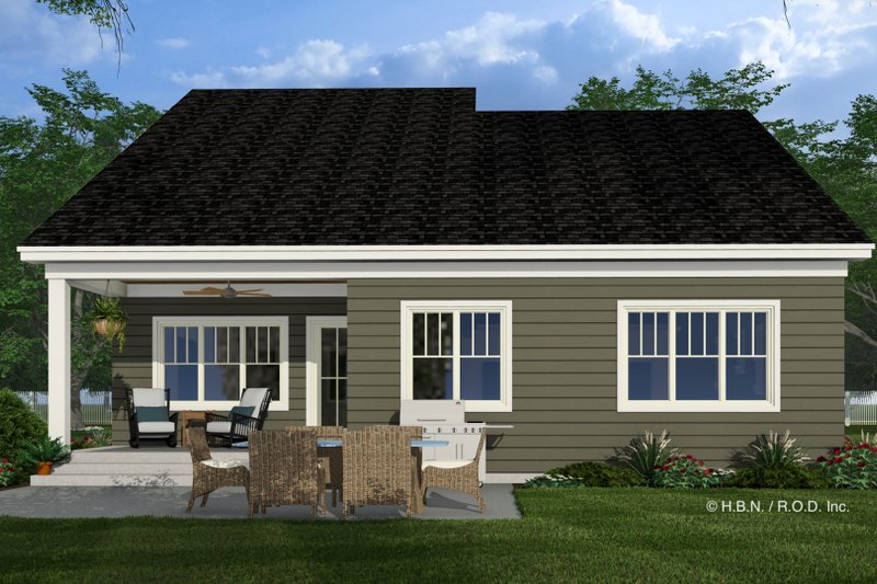 Architectural House Design - Exterior - Rear Elevation for Bungalow House Plan #51-1350 - 3 bed, 3.5 bath