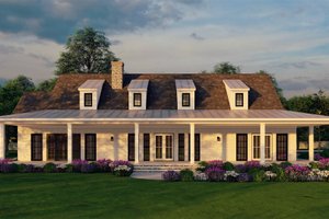 Exterior - Front Elevation 3 for Ranch House Plan #54-400 - 3 bed, 3.5 bath