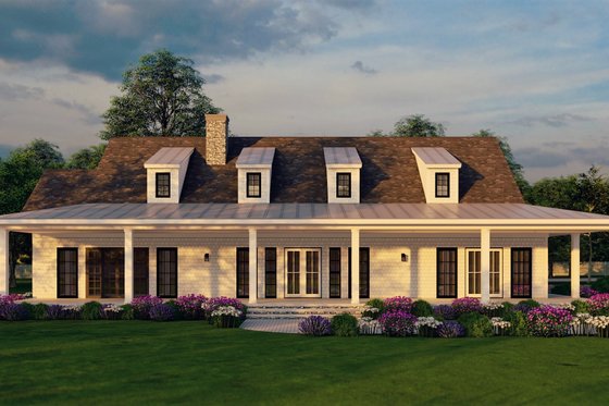 Exterior - Front Elevation 3 for Ranch House Plan #54-400 - 3 bed, 3.5 bath