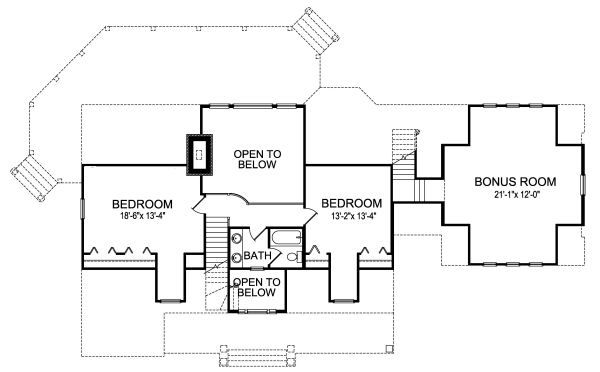 House Plan Design - Craftsman Floor Plan - Upper Floor Plan #417-276