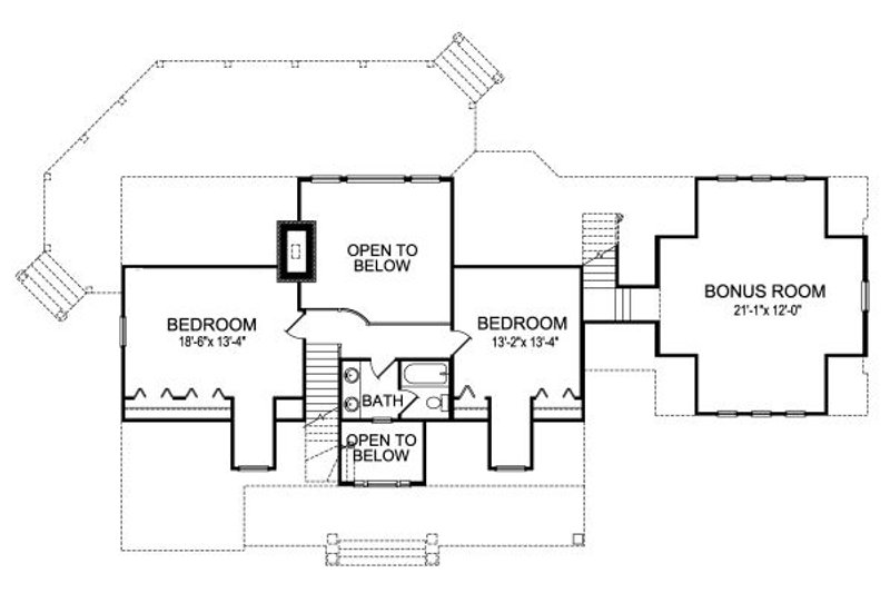 Dream House Plan - Floor Plan - Upper Floor for Craftsman House Plan #417-276 - 3 bed, 2.5 bath