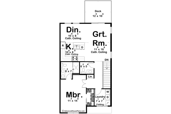 Floor Plan - Upper Floor for Farmhouse House Plan #455-581 - 3 bed, 2.5 bath