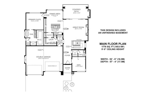Modern Floor Plan - Main Floor Plan #1100-81