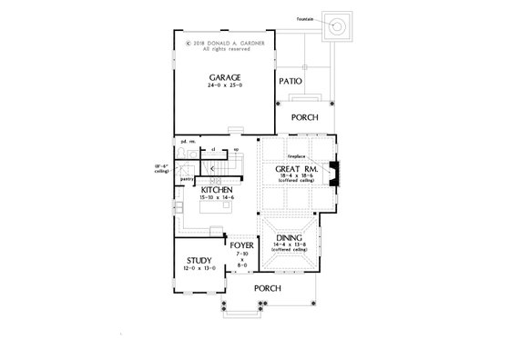 Floor Plan - Main Floor for Traditional House Plan #929-1073 - 3 bed, 2.5 bath
