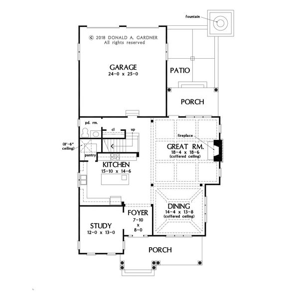 Architectural House Design - Traditional Floor Plan - Main Floor Plan #929-1073