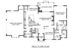 Floor Plan - Main Floor for European House Plan #413-799 - 4 bed, 3.5 bath