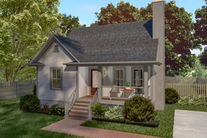 Cottage Exterior - Front Elevation Plan #79-155