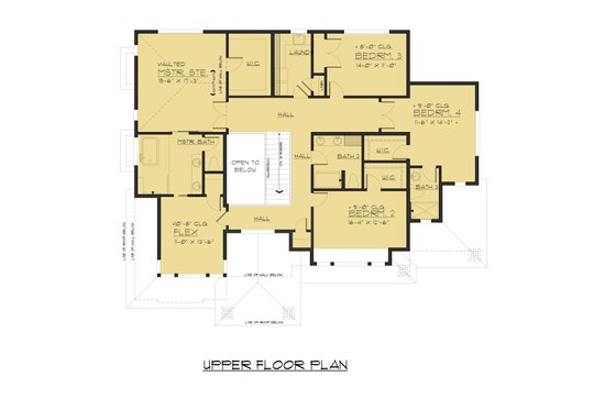 Floor Plan - Upper Floor for Contemporary House Plan #1066-63 - 5 bed, 4.5 bath