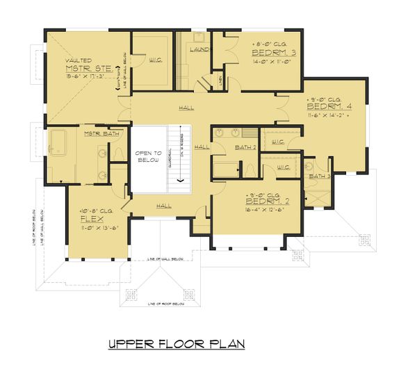 Contemporary Floor Plan - Upper Floor Plan #1066-63