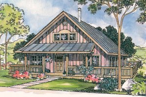 Cottage Exterior - Front Elevation Plan #124-452