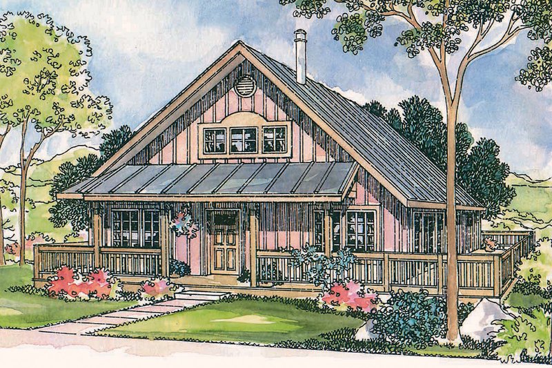 Cottage Style House Plan - 3 Beds 2 Baths 1305 Sq/Ft Plan #124-452