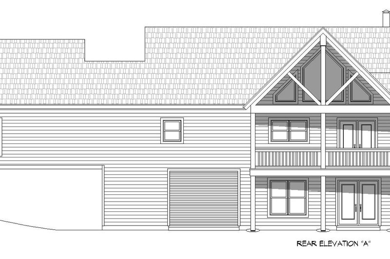 Architectural House Design - Exterior - Rear Elevation for Country House Plan #932-605 - 3 bed, 3 bath
