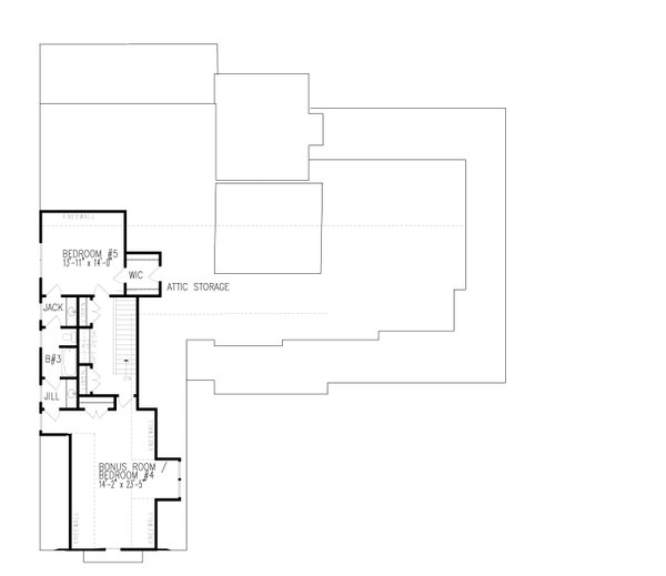 Traditional Floor Plan - Upper Floor Plan #54-427