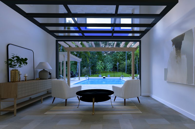 Home Plan - Interior - Family Room 1 for Modern House Plan #1111-32, 1 bath